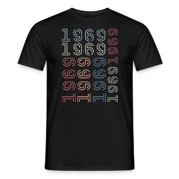 Born In 1969 Birthday Gift 1969 Retro 1969 - Men's T-Shirt - black - Front - AI Model Male 178 light (178cm)