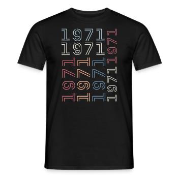 Born In 1971 Birthday Gift 1971 Retro 1971 - Men's T-Shirt - black - Front - AI Model Male 178 light (178cm)