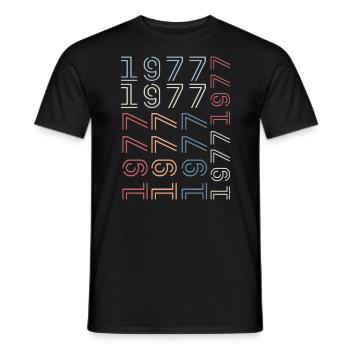 Jahrgang 1977 Geburtstagsgeschenk 1977 Retro 1977 - Männer T-Shirt - Schwarz - Vorne - AI Model Male 178 light (178cm)