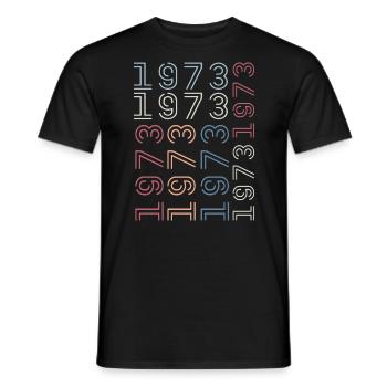 Né en 1973 Cadeau Anniversaire 1973 Retro 1973 - T-shirt homme - noir - Devant - AI Model Male 178 light (178cm)