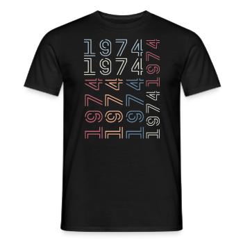 Born In 1974 Birthday Gift 1974 Retro 1974 - Men's T-Shirt - black - Front - AI Model Male 178 light (178cm)