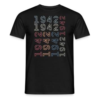 Jahrgang 1942 Geburtstagsgeschenk 1942 Retro 1942 - Männer T-Shirt - Schwarz - Vorne - AI Model Male 178 light (178cm)