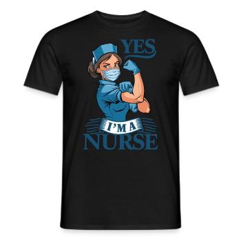 Lustige Krankenschwester mit Humor - Männer T-Shirt - Schwarz - Vorne - AI Model Male 178 light (178cm)
