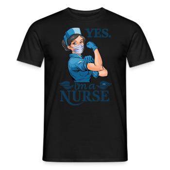 Lustige Krankenschwester mit Humor - Männer T-Shirt - Schwarz - Vorne - AI Model Male 178 light (178cm)