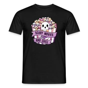 Films d’horreur et détente - T-shirt homme - noir - Devant - AI Model Male 178 light (178cm)