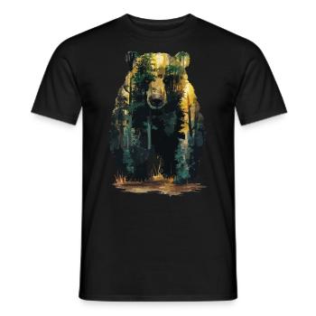 Wald Bär Natur Wildlife Kunst Berg Tier - Männer T-Shirt - Schwarz - Vorne - AI Model Male 178 light (178cm)