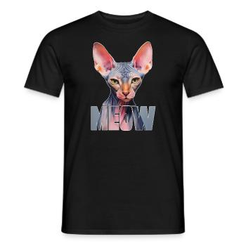 Sphynx Katze Miau - Männer T-Shirt - Schwarz - Vorne - AI Model Male 178 light (178cm)