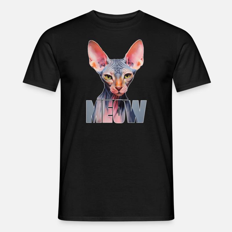 Sphynx Katze Miau - Männer T-Shirt - Schwarz