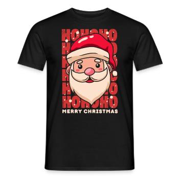 Weihnachten Hohoho Weihnachtsmann Frohe Weihnachten - Männer T-Shirt - Schwarz - Vorne - AI Model Male 178 light (178cm)