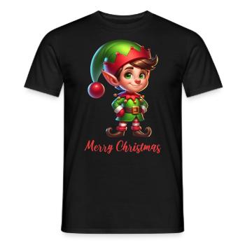 Elf Weihnachten Merry Christmas - Men's T-Shirt - black - Front - AI Model Male 178 light (178cm)
