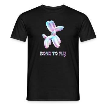 Ballon dog Born to fly - Men's T-Shirt - black - Front - AI Model Male 178 light (178cm)