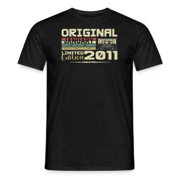 January 2011 | Birthday Gift January 2011 - Men's T-Shirt - black - Front - AI Model Male 178 light (178cm)