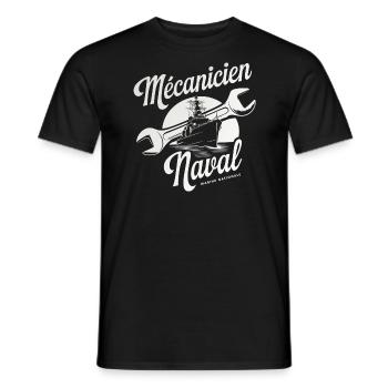 Mécanicien Naval Marine Nationale - T-shirt homme - noir - Devant - AI Model Male 178 light (178cm)