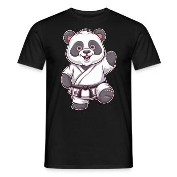 Karatepanda Kampfsport Panda für Panda Fans - Männer T-Shirt - Schwarz - Vorne - AI Model Male 178 light (178cm)