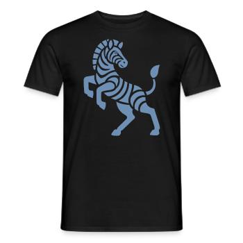 Zebra Silhouette Kunststück Minimal Design - Männer T-Shirt - Schwarz - Vorne - AI Model Male 178 light (178cm)