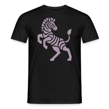 Zebra Silhouette Kunststück Minimal Design - Männer T-Shirt - Schwarz - Vorne - AI Model Male 178 light (178cm)