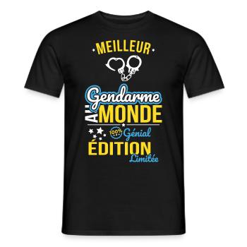 Best Policeman in the World - 100% Awesome - Men's T-Shirt - black - Front - AI Model Male 178 light (178cm)