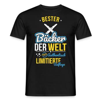 Best Baker in the World - 100% Authentic - Men's T-Shirt - black - Front - AI Model Male 178 light (178cm)