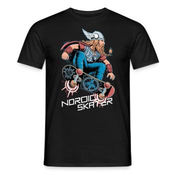 Nordic Skater Wikinger - Männer T-Shirt - Schwarz - Vorne - AI Model Male 178 light (178cm)