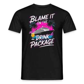 Humor Drinks Cruise Vacation - Men's T-Shirt - black - Front - AI Model Male 178 light (178cm)