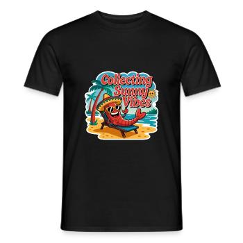 Ambiance estivale ensoleillée Drôle de crabe sur la plage - T-shirt homme - noir - Devant - AI Model Male 178 light (178cm)