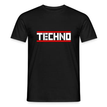 Techno - Men's T-Shirt - black - Front - AI Model Male 178 light (178cm)