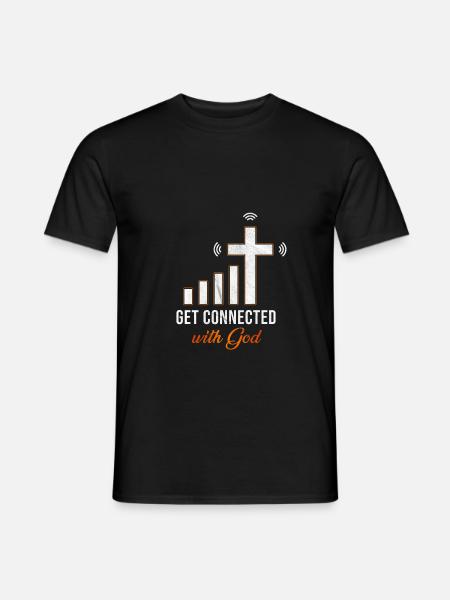 Get Connected with God - Christ Jesus Bible God - Men's T-Shirt - black