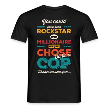 You Chose to be a Cop - Men's T-Shirt - black - Front - AI Model Male 178 light (178cm)