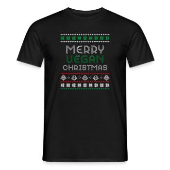 Joyeux Noël végétalien Vegane Weihnachten - T-shirt homme - noir - Devant - AI Model Male 178 light (178cm)