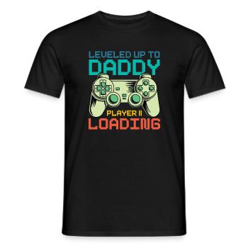 Dad Level Unlocked - Level up to Daddy Loading - Men's T-Shirt - black - Front - AI Model Male 178 light (178cm)