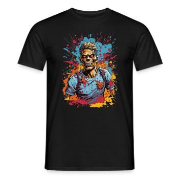Zombie Comic Illustration - Männer T-Shirt - Schwarz - Vorne - AI Model Male 178 light (178cm)