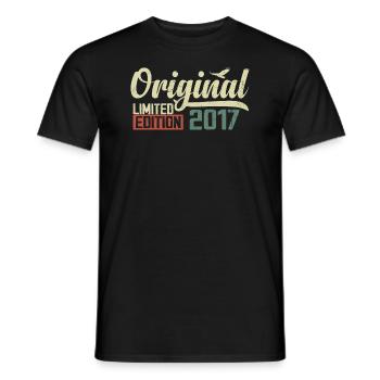 Né en 2017 Vintage Anniversaire Rétro 2017 Cadeau - T-shirt homme - noir - Devant - AI Model Male 178 light (178cm)