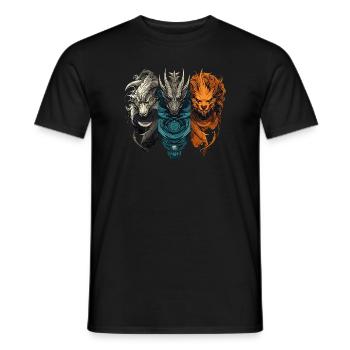 Dieux de l’Unification des Trois - T-shirt homme - noir - Devant - AI Model Male 178 light (178cm)
