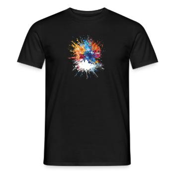 Farbexplosion - Männer T-Shirt - Schwarz - Vorne - AI Model Male 178 light (178cm)