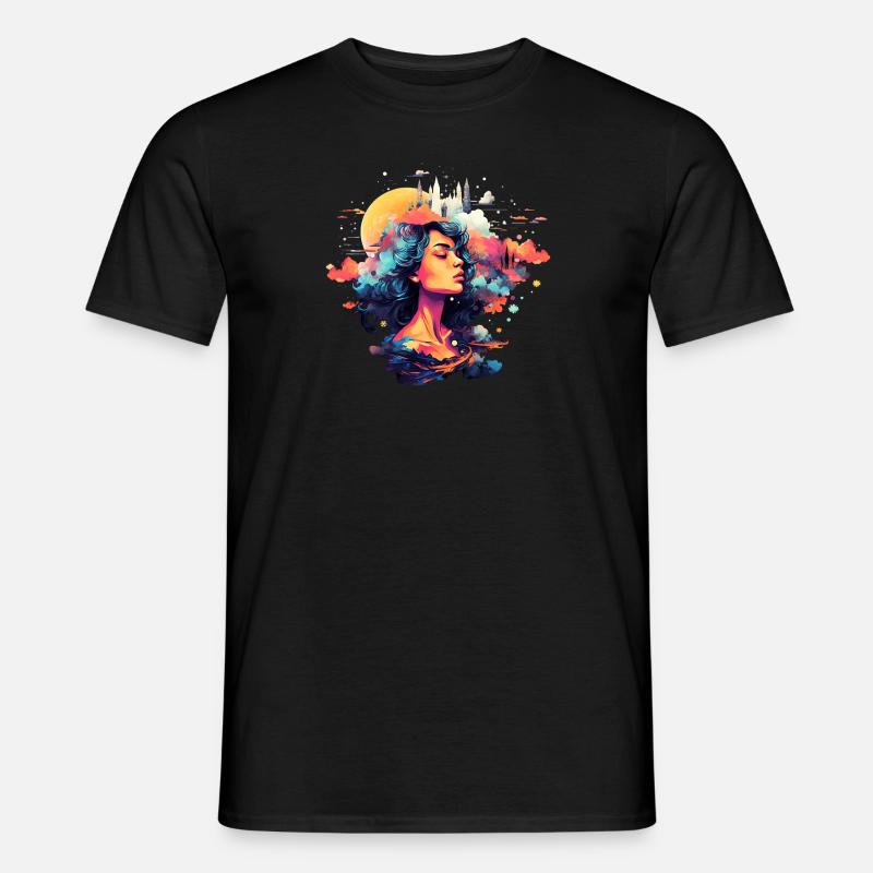 Frau im Abendglanz - Männer T-Shirt - Schwarz