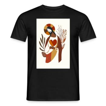 Jesus Canvas Print, Digitaler Download, Neutrale - Männer T-Shirt - Schwarz - Vorne - AI Model Male 178 light (178cm)