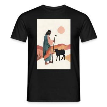 W5 Boh Mouton Perdu Parabole 3 Pièces, Mur Panoramique - T-shirt homme - noir - Devant - AI Model Male 178 light (178cm)