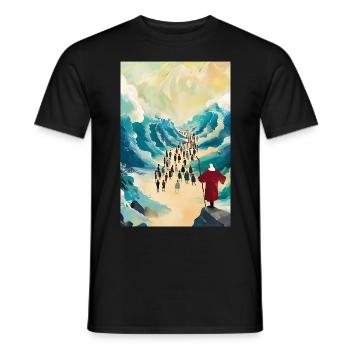w6 Moses Moses Parting The Red Sea 3 Pieces, Digit - Men's T-Shirt - black - Front - AI Model Male 178 light (178cm)