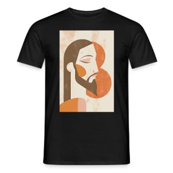 Boho Jesus Wandkunst, Digitaler Download, - Männer T-Shirt - Schwarz - Vorne - AI Model Male 178 light (178cm)
