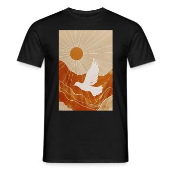 Arte murale minimalista della colomba, Download digitale - T-shirt uomo - nero - Fronte - AI Model Male 178 light (178cm)