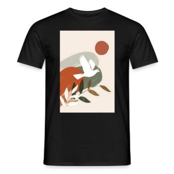 Boho Dove Wandkunst, Digitaler Download, Moderner - Männer T-Shirt - Schwarz - Vorne - AI Model Male 178 light (178cm)