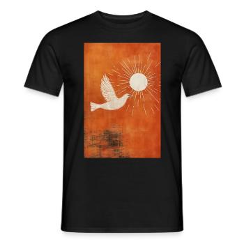 Minimalistische Taube Wandkunst Moderne - Männer T-Shirt - Schwarz - Vorne - AI Model Male 178 light (178cm)