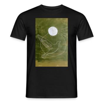 Dove Wall Art, Digital Download Minimalistische - Männer T-Shirt - Schwarz - Vorne - AI Model Male 178 light (178cm)