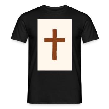 Minimalistische christliche Dekoration, - Männer T-Shirt - Schwarz - Vorne - AI Model Male 178 light (178cm)