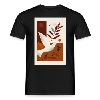 Christliche Taubenkunst, spiritueller - Männer T-Shirt - Schwarz - Vorne - AI Model Male 178 light (178cm)