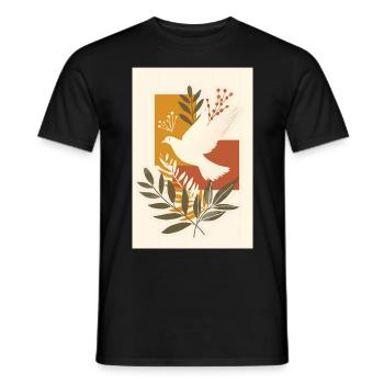 Œuvre d’art de colombe rurale, Boho spirituel, - T-shirt homme - noir - Devant - AI Model Male 178 light (178cm)