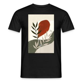 Imprimé oiseau bohème moderne, boho rustique - T-shirt homme - noir - Devant - AI Model Male 178 light (178cm)