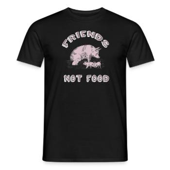 Friends not Food - Men's T-Shirt - black - Front - AI Model Male 178 light (178cm)
