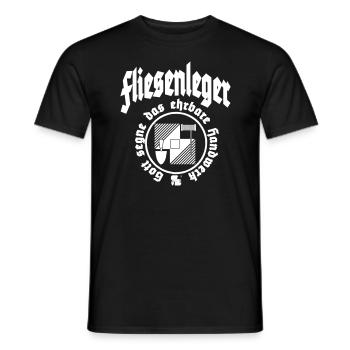 Fliesenleger - Männer T-Shirt - Schwarz - Vorne - AI Model Male 178 light (178cm)