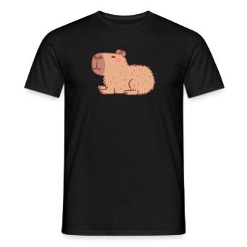 Süßes ruhendes Capybara Doodle - Männer T-Shirt - Schwarz - Vorne - AI Model Male 178 light (178cm)